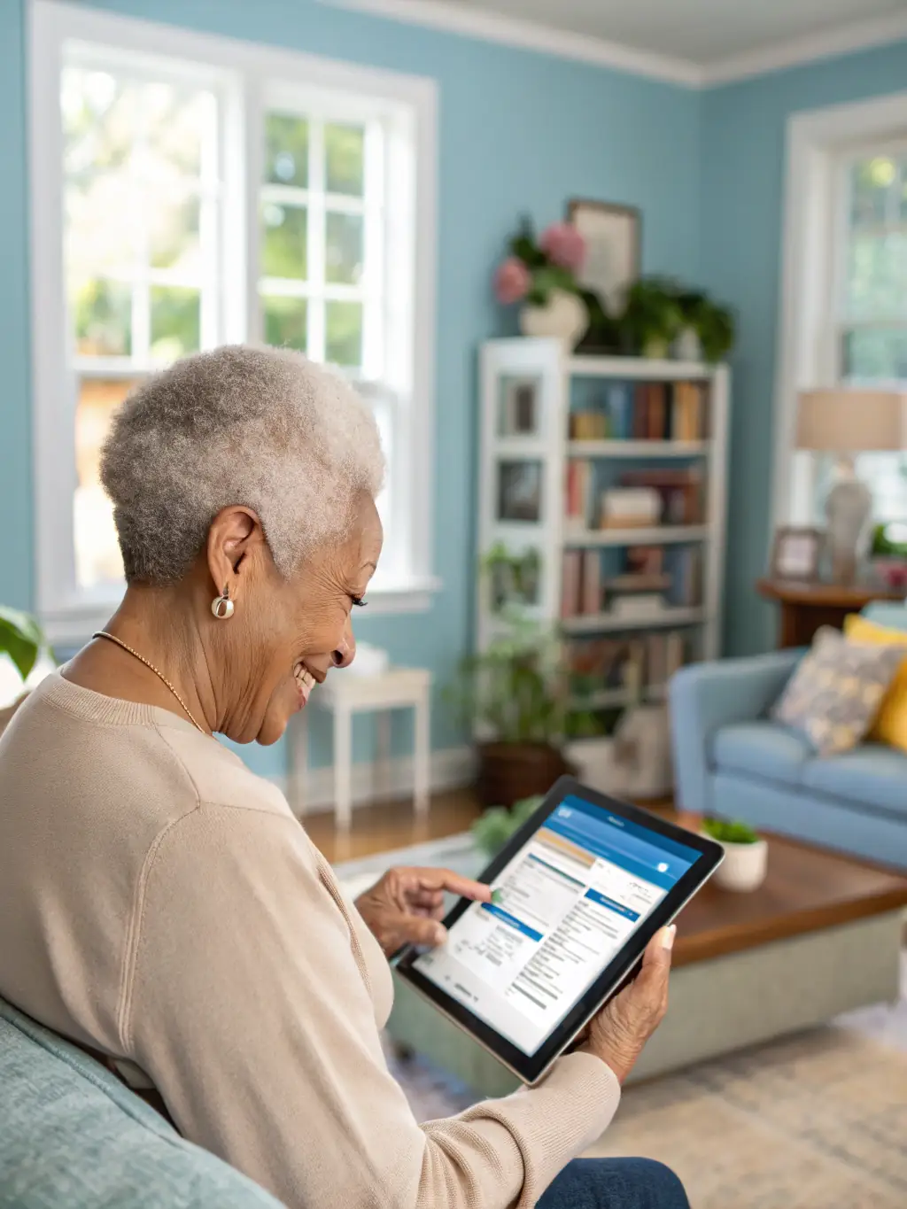 A person using a tablet to access telehealth services, showcasing the convenience and accessibility of modern healthcare options.